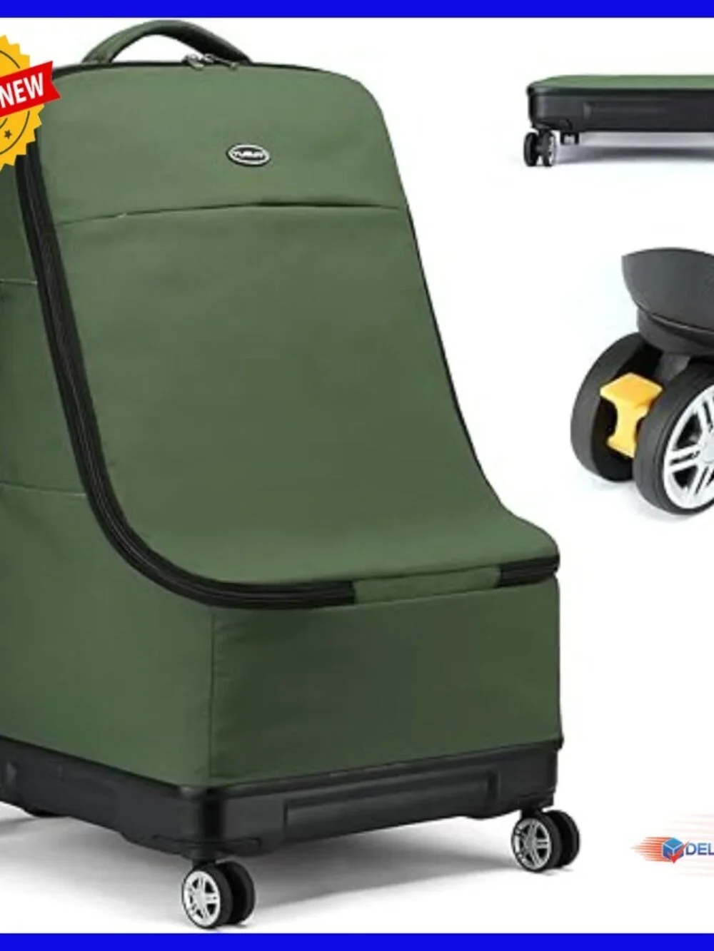 Hard Bottom Car Seat Travel Bag with Spinner Wheels for Airplanes